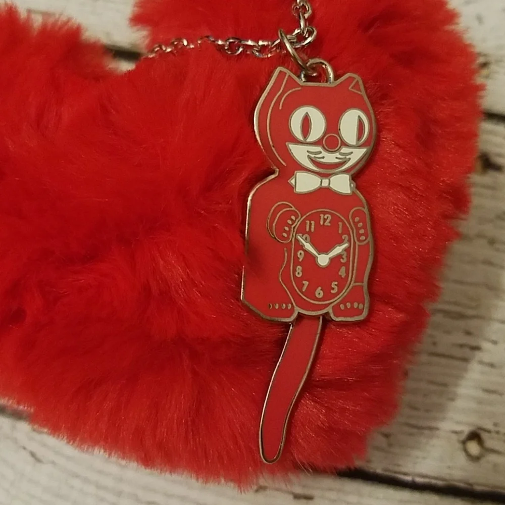Retired Kit cat klock clock red necklace clock - Picture 5 of 6